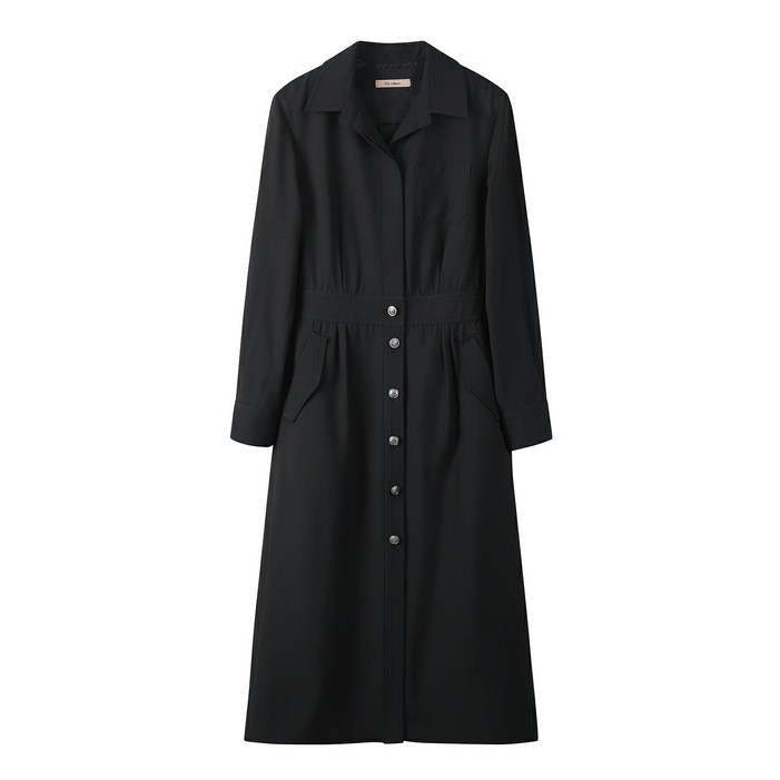 씨씨콜렉트 중계점 버튼 포인트 셔츠 원피스 E241PSE123 여성 봄 가을 정장 원피스