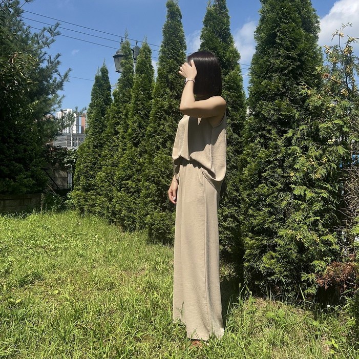 여름 투피스 셋업 하객룩 투피스 여자 여름 코디 플리츠 세트