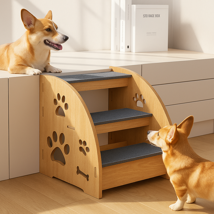 로미베라 논슬립 강아지 슬개골 보호 계단, 1개, 혼합색상