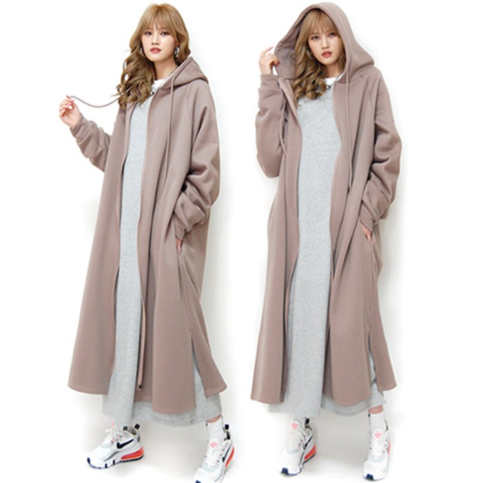 통통마녀  기모 롱 집업 55120 까지 착용 4컬러  오버사이즈 