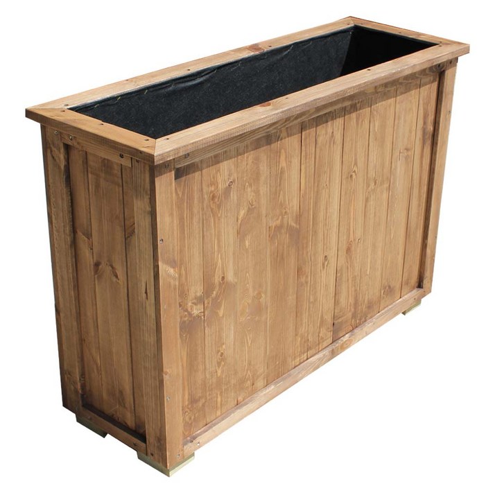 희원식물원 울타리 차폐용 대형 도로 방부목 베란다 옥상 직사각 칸막이 카페 화분 높이70cm, 1개