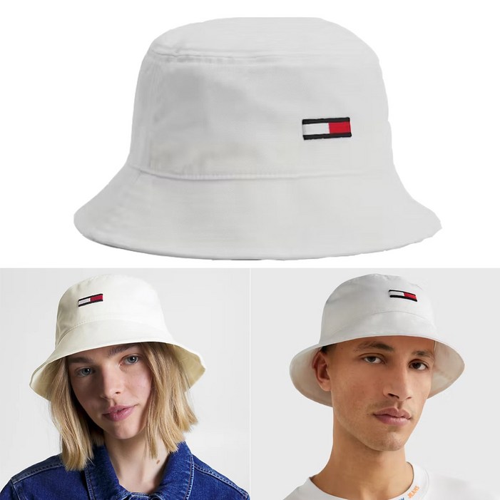 타미힐피거 모자 타미진 여성용 플래그버킷햇 모자 아이보리