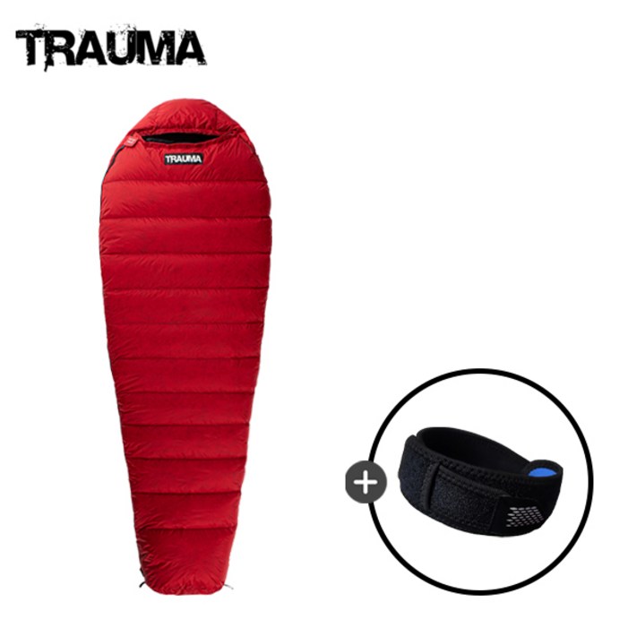 트라우마 알파인 450D 스페셜 컬러 레드 산티아고 순례길 삼계절 거위털 구스 백패킹 캠핑 여행 침낭, 단일색상, 1개