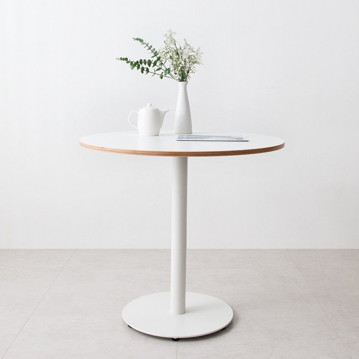 밀키 800 원형 식스 화이트 테이블 카페 식탁 커피숍 업소 디자인, 원형