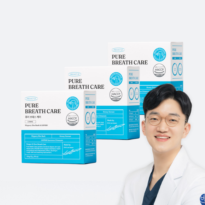 프로젝트21 퓨어 브레스 케어 강아지 기관지 영양제, 호흡기기관지, 3세트