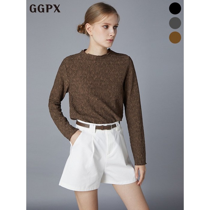 GGPX 웨이브 하프넥 티셔츠  GO8TS010F