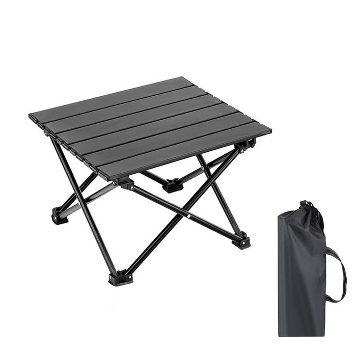 경량 캠핑 롤테이블 야외 휴대용 접이식 테이블, 블랙