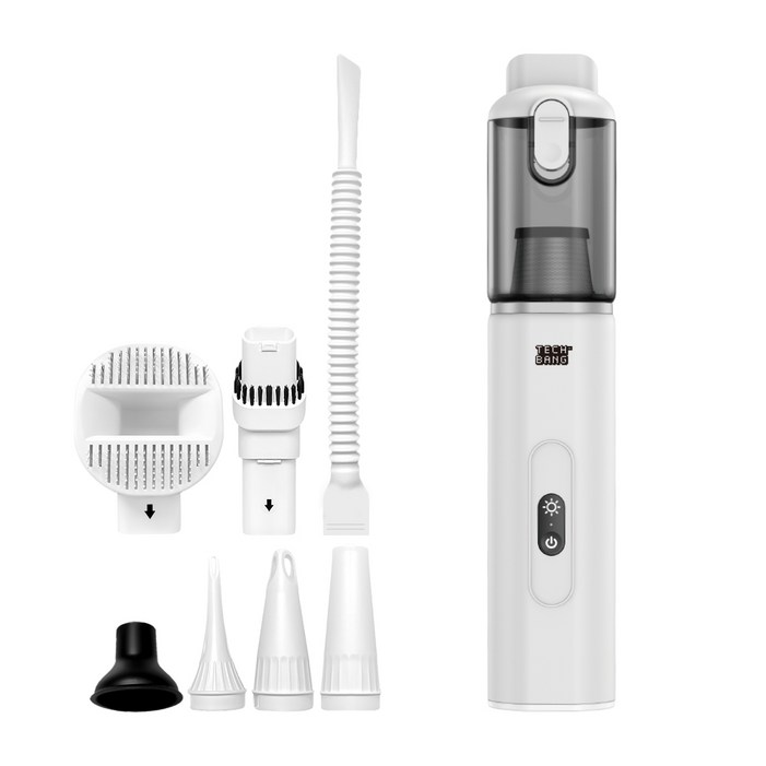 테크뱅 차이슨 무선미니소형 원룸 다용도 차량 휴대용 청소기, 화이트