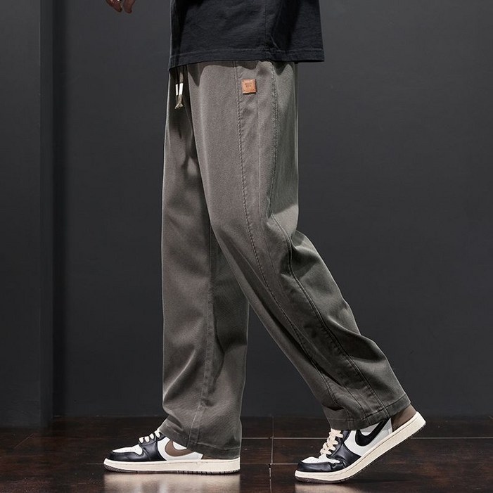 비비디아 봄 여름 신상 남성 캐주얼 와이드 밴딩 팬츠 빅사이즈 통바지 5507