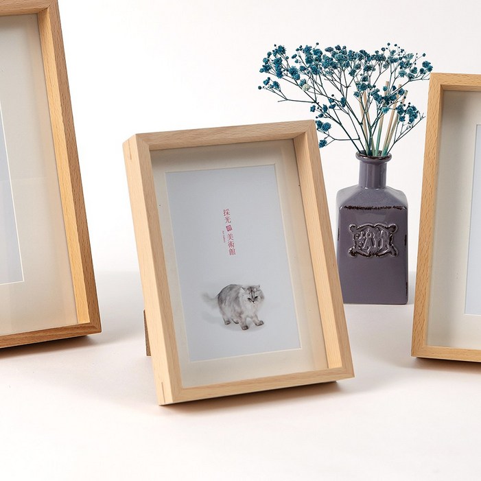 스카바르 탁상용 인테리어 나무 원목 액자, 비취 원목