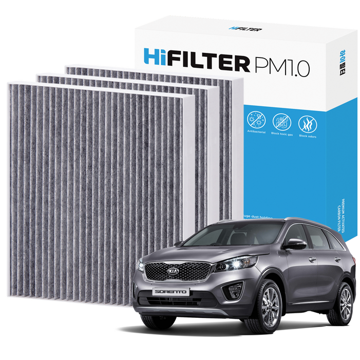 2+1 하이필터 PM1.0 활성탄 자동차 에어컨필터 현대