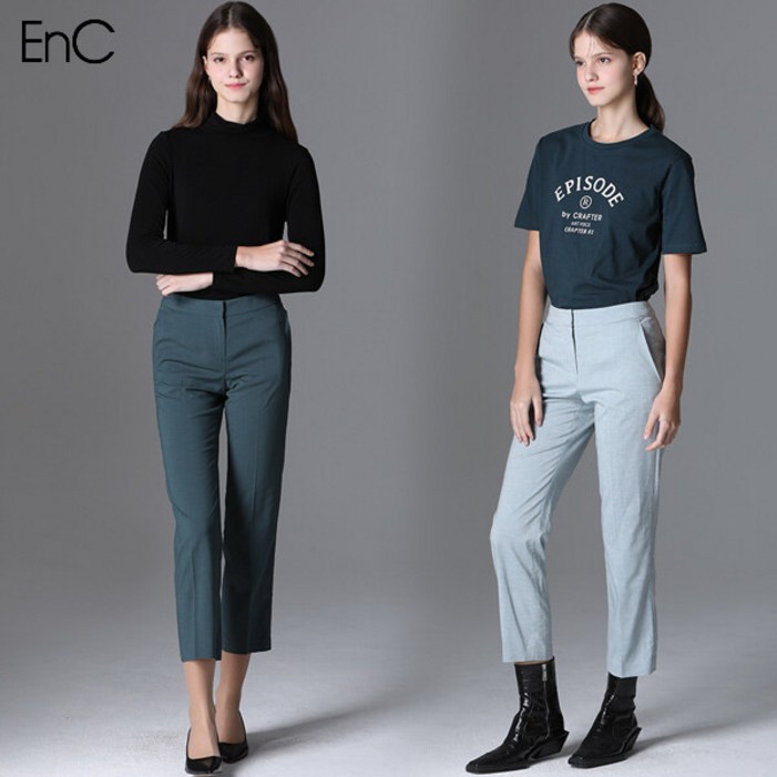 이엔씨 EnC  뱅쇼 베이직 스트레이트 팬츠