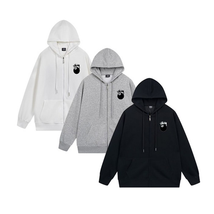 스튜시 가을 겨울 긴팔 티셔츠 카디건 날염코트 8 당구