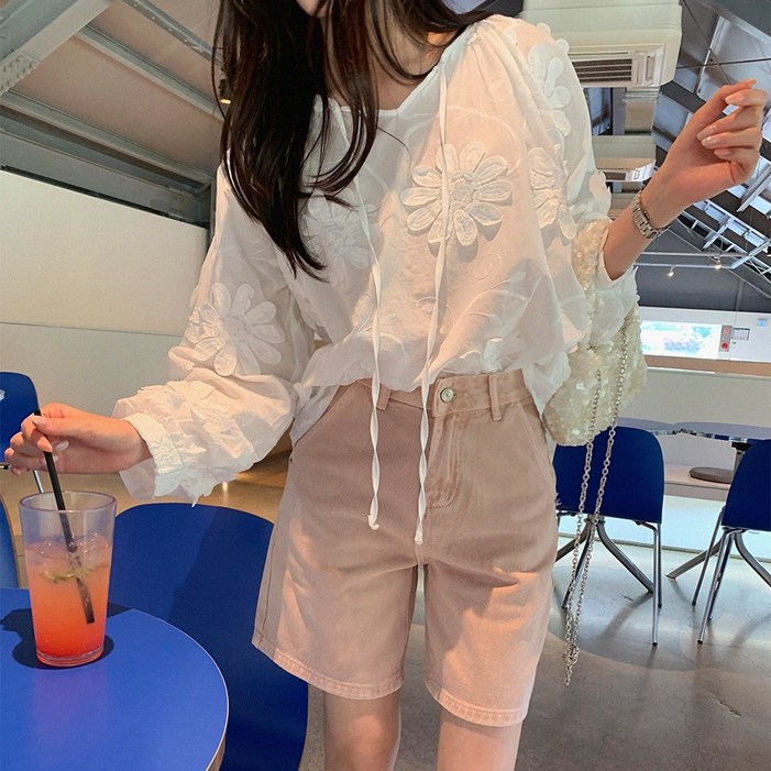 미아마스빈_아이트 플라워 패치 블라우스