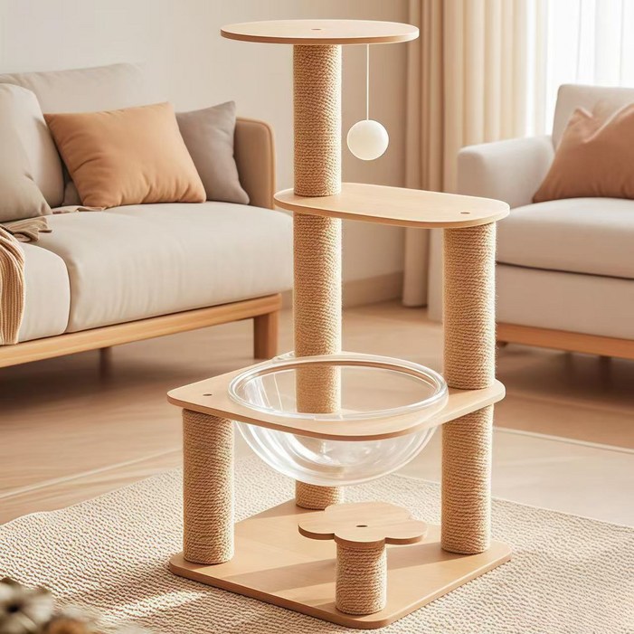 TaiStar 다묘용 고양이 타워튼튼 스크래치 포스트우주캡슐 놀이 공간T856-012