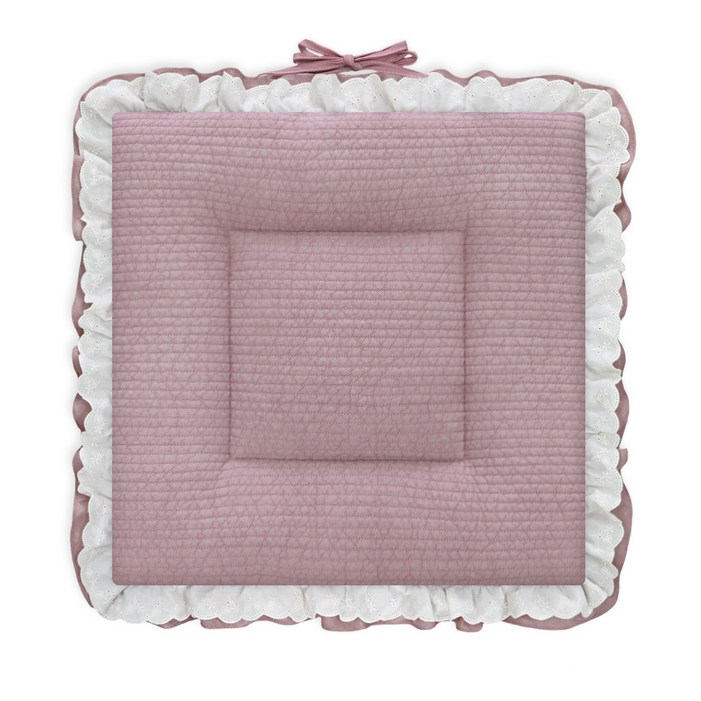 데코벨 피그먼트 누빔 프릴 식탁 의자 방석 논슬립끈포함