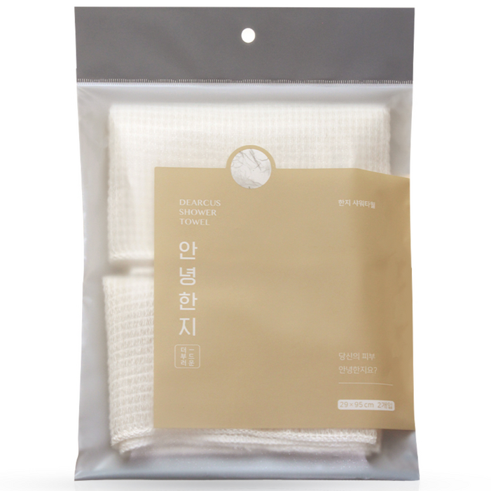 디어커스 더 부드러운 안녕한지 샤워타월, 단일 색상, 2개입, 1개