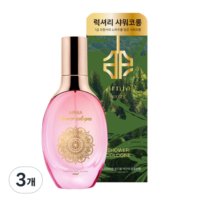 아르니아 프리미엄 샤워코롱 고급스러운 우디향, 3개, 150ml