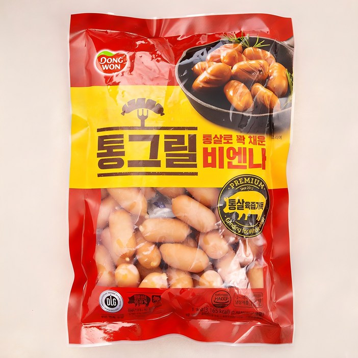 동원 통그릴 비엔나, 1kg, 1개 동원 통그릴 비엔나, 1kg, 1개