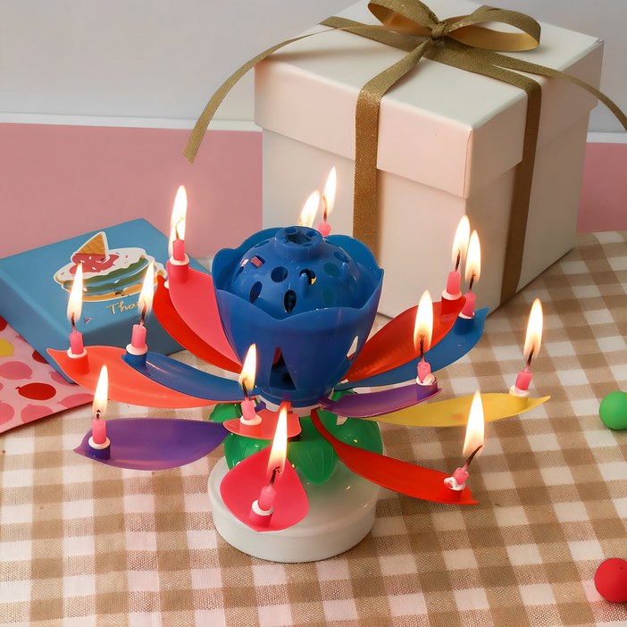 회전 연꽃 멜로디초  숫자토퍼