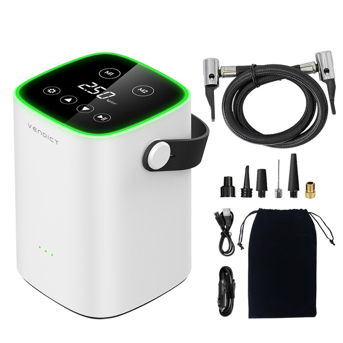 벤딕트 자동차 타이어 무선 공기압 주입기 7500mAh 60cm 양방향 노즐, 1개, 혼합색상