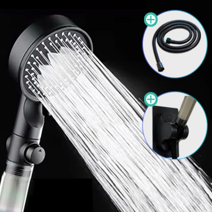 코멧 홈 강력수압 필터 샤워기  샤워호스  샤워기 거치대 세트