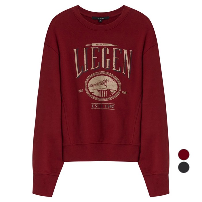 온앤온 여성용 프린트 절게 스웻셔츠