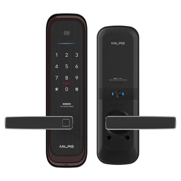 밀레시스텍 무타공 지문인식 스마트 도어락 ME-M58F, ME-M58F(WinePurple), 방문설치