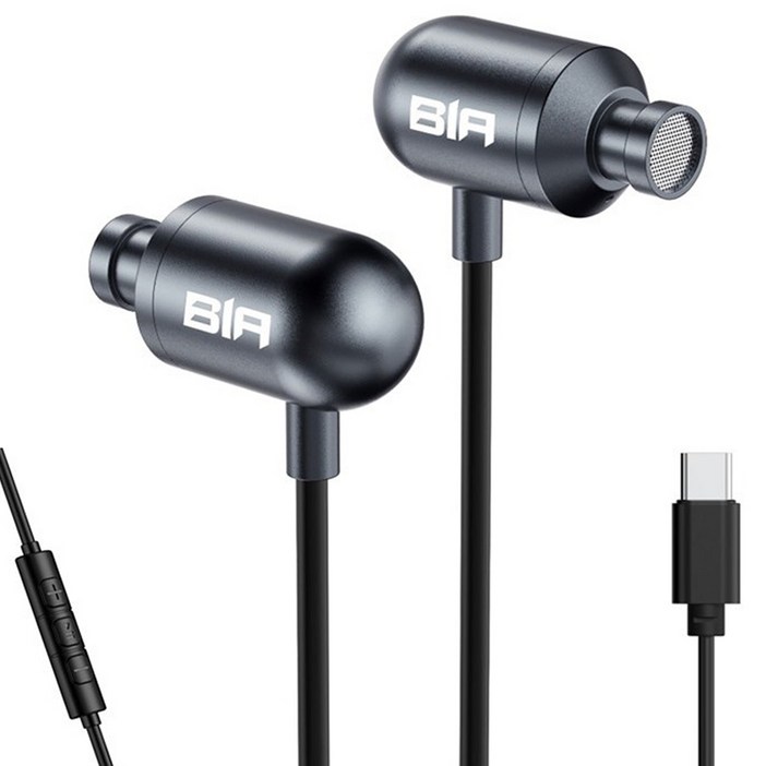 BIA 인이어 유선 C타입 이어폰, BE100C, 블랙