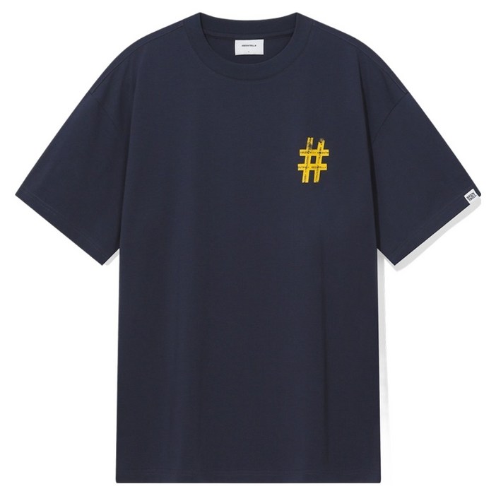 빈트릴 남녀공용 롤러 페인팅 해시태그 티셔츠 BA252TS055