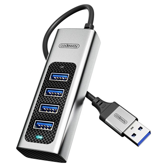 코드웨이 USB 3.0 타입 노트북 멀티허브 4포트, 그레이-0.2m, 1개