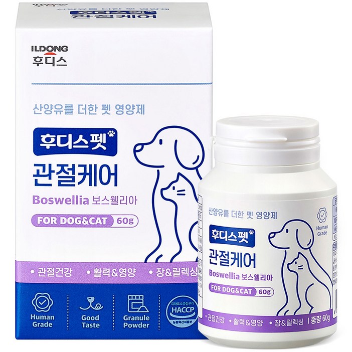 일동후디스 반려동물 후디스펫 관절케어 보스웰리아 산양유 60g, 닭고기 치즈 북어 혼합맛, 1개, 뼈관절강화 일동후디스 반려동물 후디스펫 관절케어 보스웰리아 산양유 60g, 닭고기 치즈 북어 혼합맛, 1개, 뼈관절강화