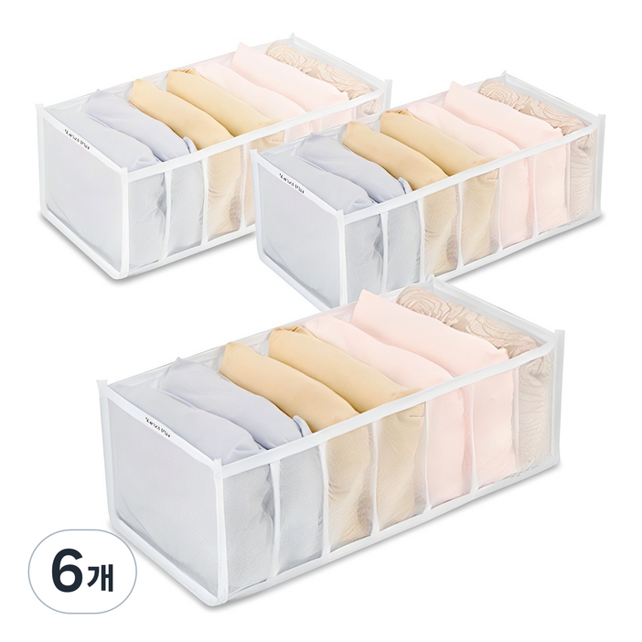 마켓플랜 그리드 메쉬 의류 수납함 소형7단