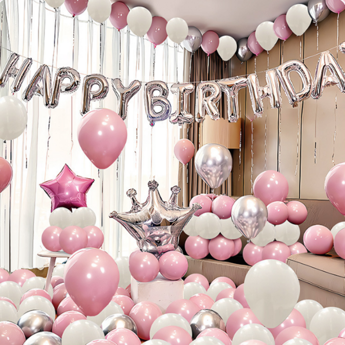 스타리움 생일파티 풍선  가랜드 풀 세트