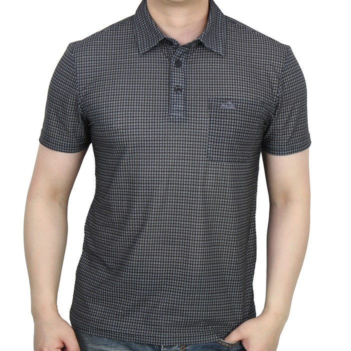 마운티스트 남성용 메쉬 홀 카라 반팔 집업 티셔츠