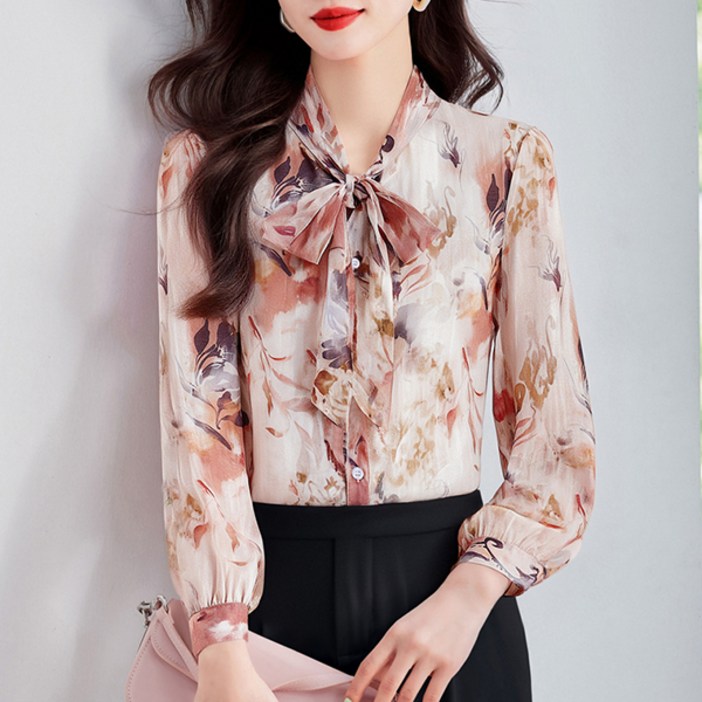 포플러앤씨 여성용 레노코스 리본 블라우스 P26SPBL111801