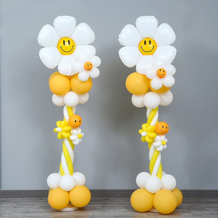 피앤비유니티 DIY 스마일 데이지 대형 왕관풍선 스탠드 모음 세트