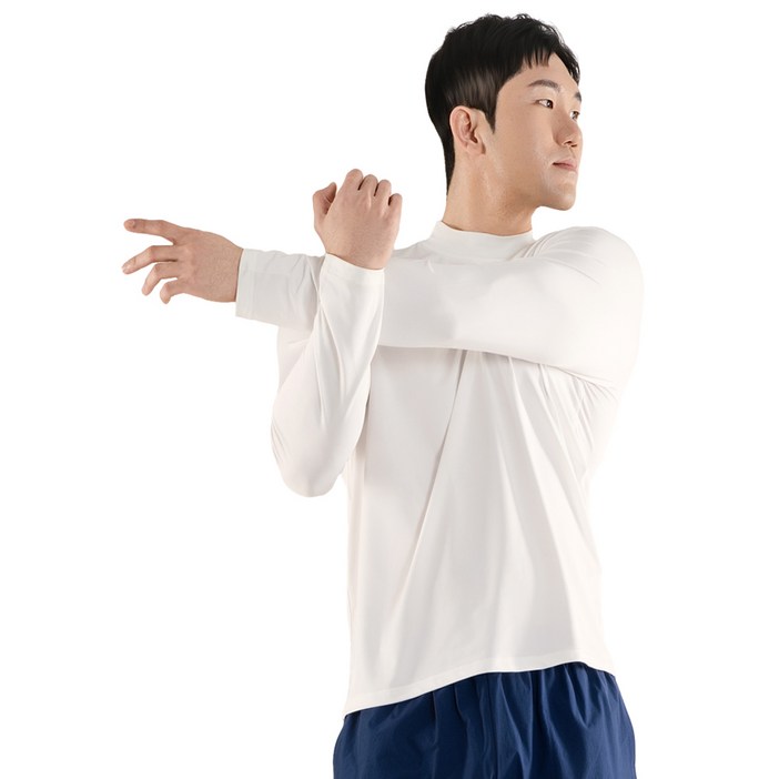 카멜 남성용 모크넥 쿨링 긴팔 티셔츠