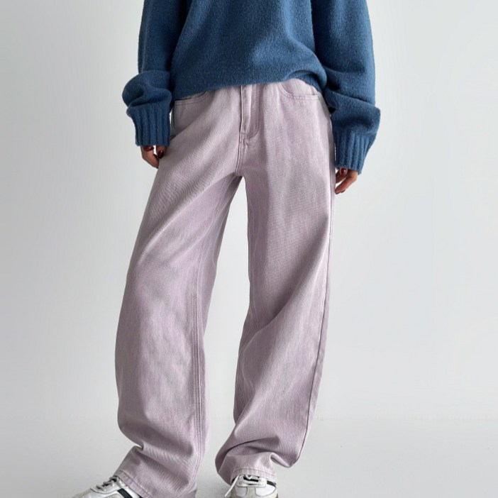 라라온 여성용 롱/숏 기장 와이드 코튼 피그먼트 면 바지 26TSP3631