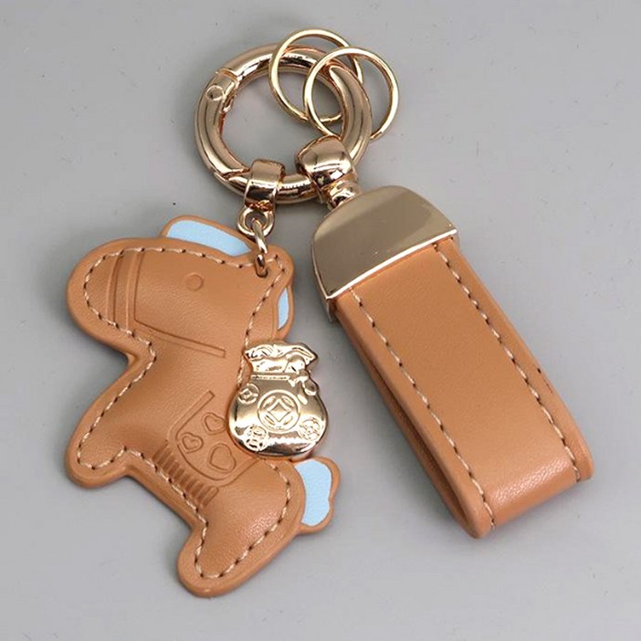 어반카 복주머니 행운말 가죽 골드 키링