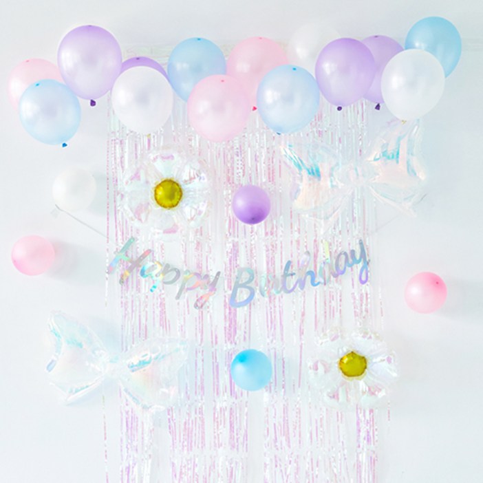 파티해 생일파티 풍선 세트 B, 04 홀로그램 데이지, 1세트