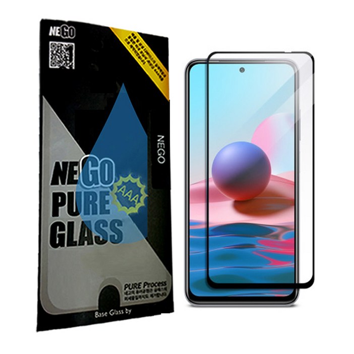 네고네고 샤오미 홍미 4D 풀커버 퓨어강화 액정보호필름 블랙 0.29mm 932번, 1개