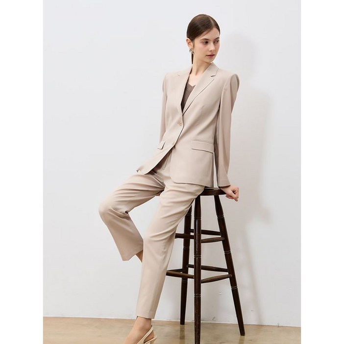 쉬즈미스 2SET 투버튼 베이직 셋업 재킷+스트레이트 팬츠 2종세트 택가격 416000원