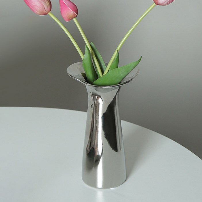 VITALO 메탈 세라믹 화병 모던 오브제 꽃병 블룸 거실 인테리어 소품 집들이 신혼 선물