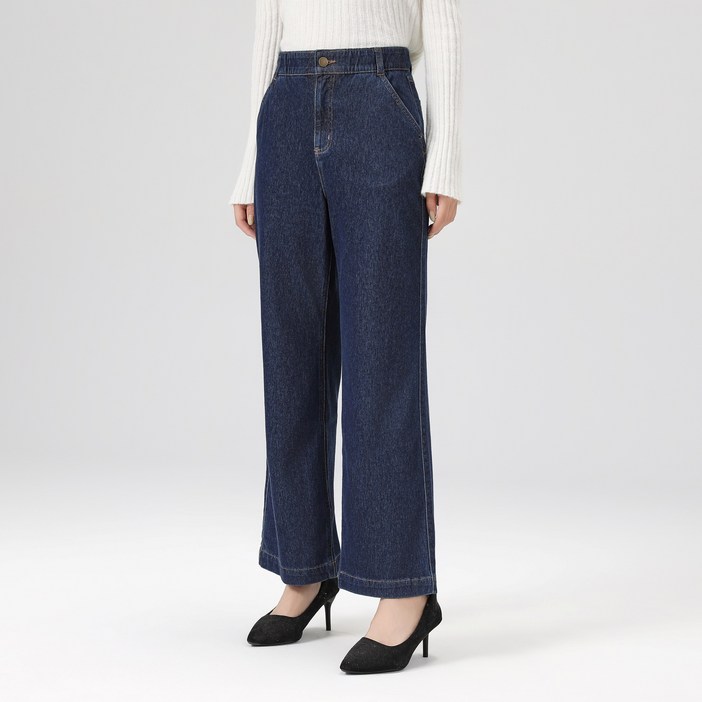 뮤롬 스판 와이드 데님 팬츠