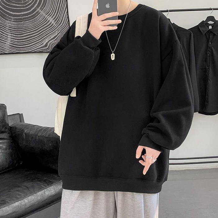 코디코치 데일리 오버핏 무지 라운드 맨투맨 티셔츠 코디코치 데일리 오버핏 무지 라운드 맨투맨 티셔츠
