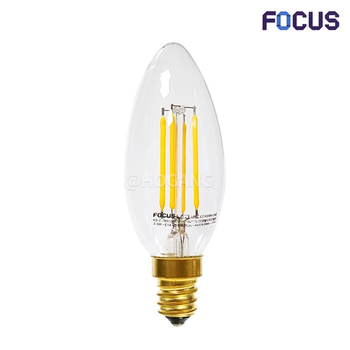 포커스엘이디 LED 촛대구 COB 3.5W E14, 전구색, 1개