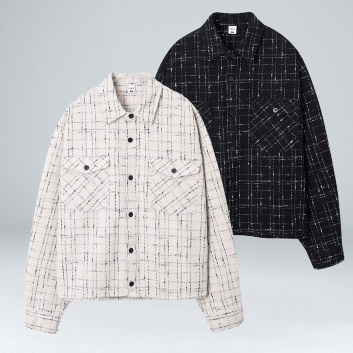 이황에프엔씨 트위드 크롭 셔츠 자켓 65981