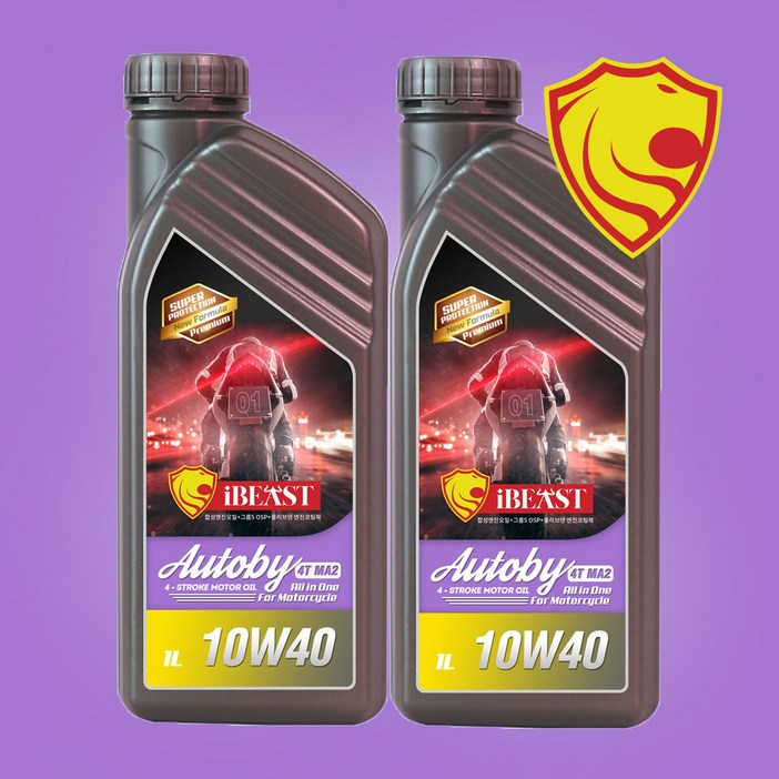 아이비스트 오토바이올인원 4행정 4T 엔진오일10W40 MA2 무료배송, 2개, 10W40