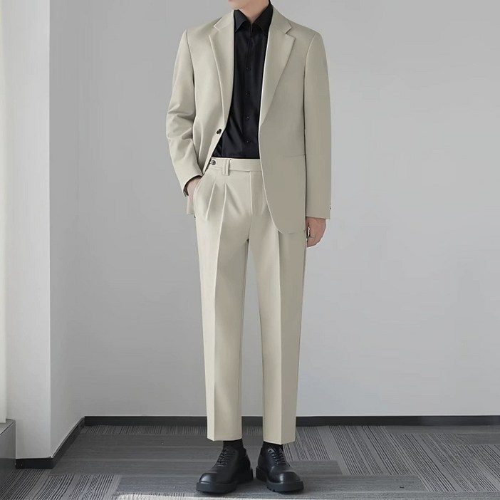 BLACK K7 남자 양복 투피스 남성 면접 결혼식 캐주얼 세미 정장 세트